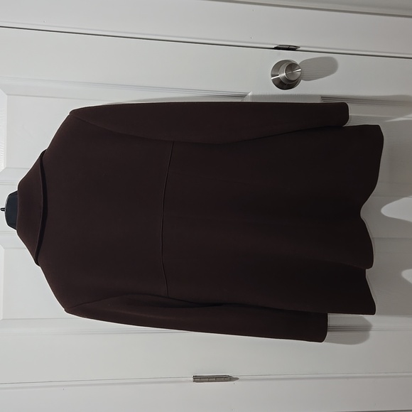 Atelier Paris vintage women's chocolate brown lined button-down jacket size 14 - Picture 7 of 8